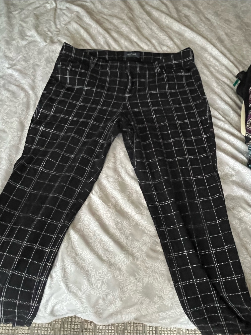 Old Navy Black Windowpane Pixie Pants